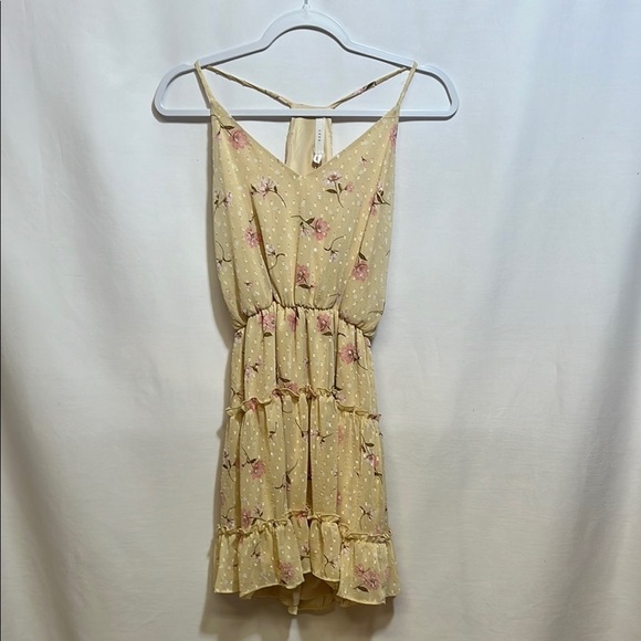 Lush Dresses & Skirts - Lush Cream Sundress with Floral Pattern